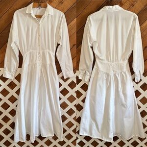 Vintage Contempo Casuals long sleeve white cottagecore style dress size 3